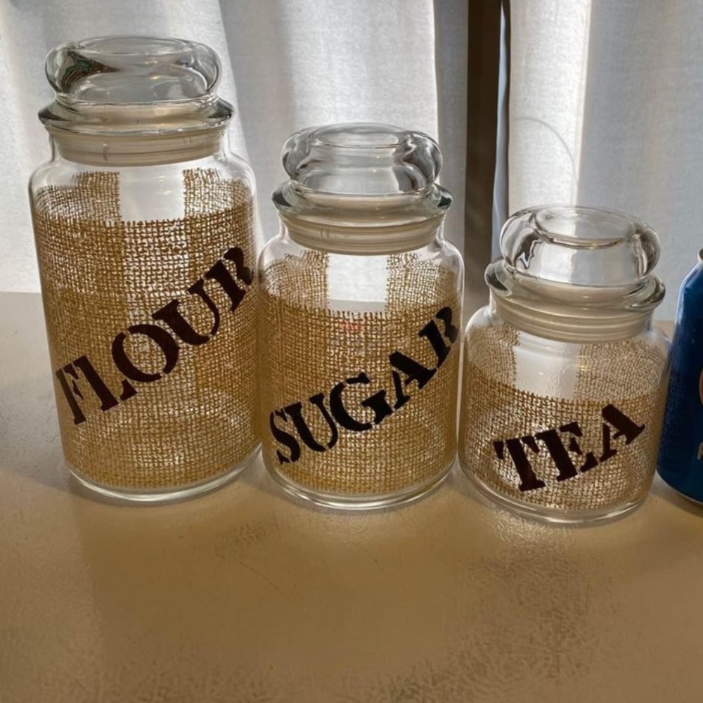 Vintage Set Of 3 Anchor Hocking Jars